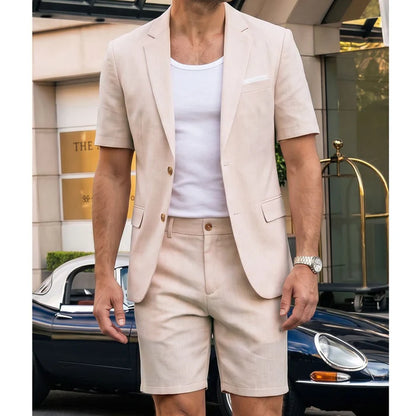 Men's Short Sleeve Blazer & Shorts Set