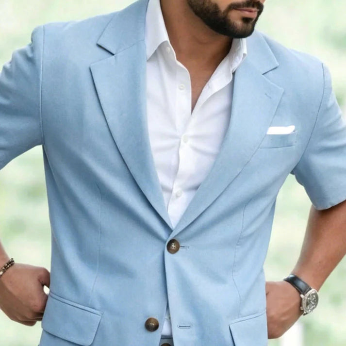 Men's Short Sleeve Blazer & Shorts Set