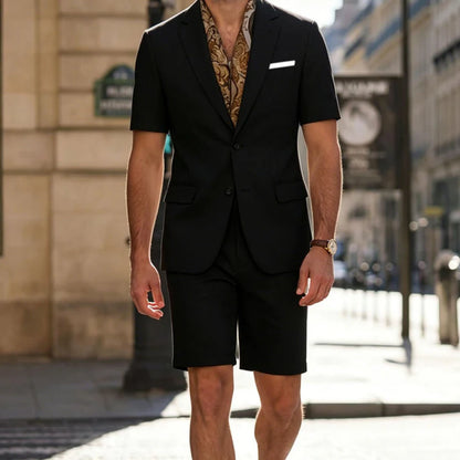 Men's Short Sleeve Blazer & Shorts Set