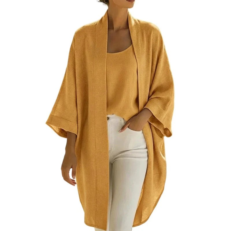 Women's Sleeveless Top & Open-Front Cardigan Set