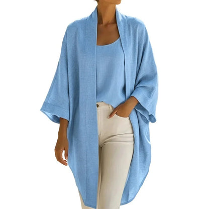 Women's Sleeveless Top & Open-Front Cardigan Set