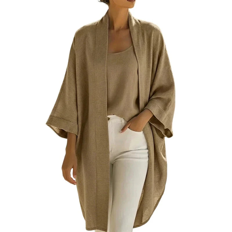 Women's Sleeveless Top & Open-Front Cardigan Set