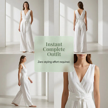 Women's Sleeveless Wide Leg Two-Piece Set