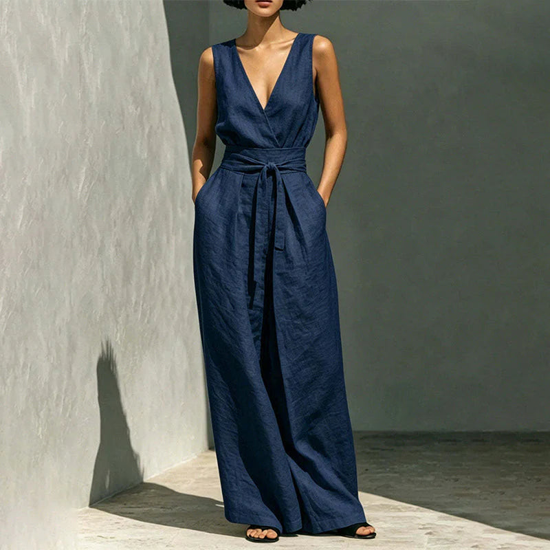 Women's Sleeveless Wide Leg Two-Piece Set