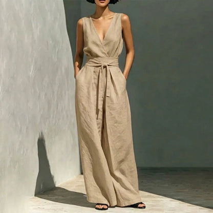 Women's Sleeveless Wide Leg Two-Piece Set