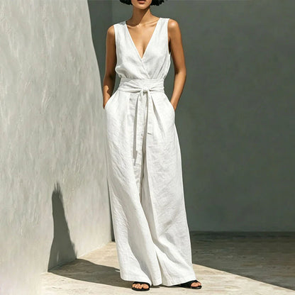 Women's Sleeveless Wide Leg Two-Piece Set