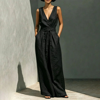 Women's Sleeveless Wide Leg Two-Piece Set