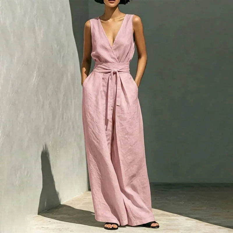 Women's Sleeveless Wide Leg Two-Piece Set