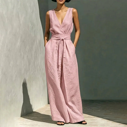 Women's Sleeveless Wide Leg Two-Piece Set