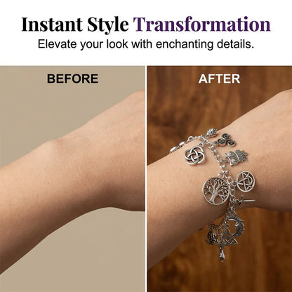 Vintage Symbol Charm Chain Bracelet