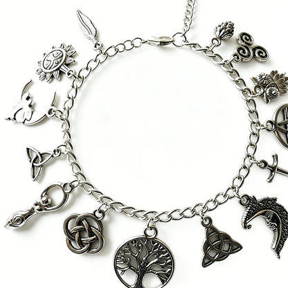 Vintage Symbol Charm Chain Bracelet