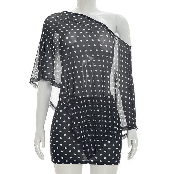 Asymmetric Shawl Top and Mini Skirt Set