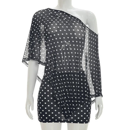 Asymmetric Shawl Top and Mini Skirt Set