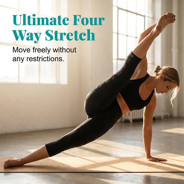 Women's High Waist Mesh Pocket Capri Leggings