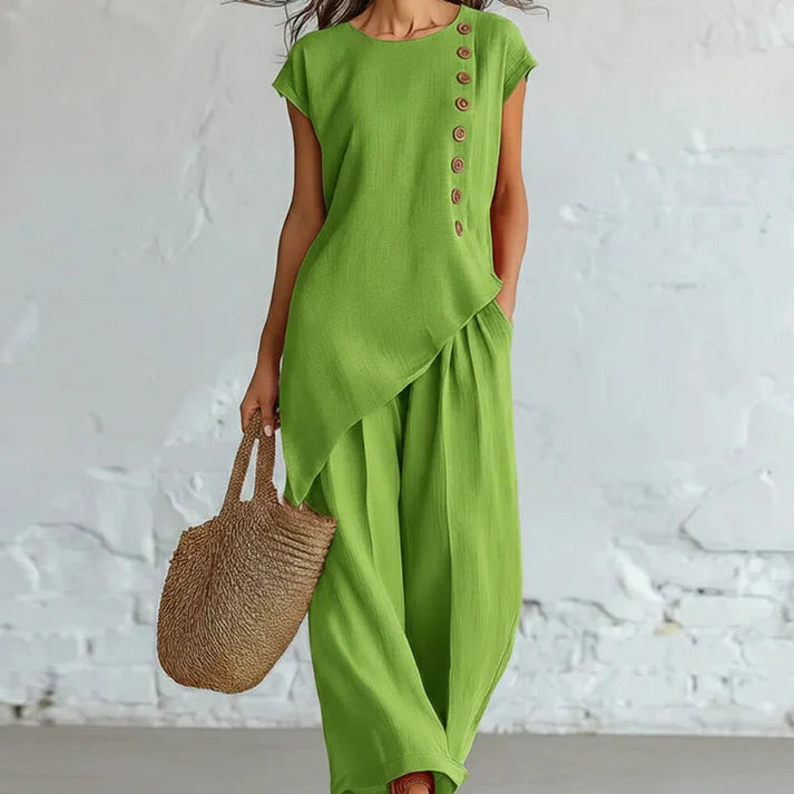 Women's Asymmetrical Hem Two-Piece Set