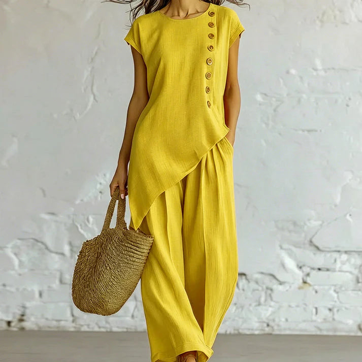 Women's Asymmetrical Hem Two-Piece Set