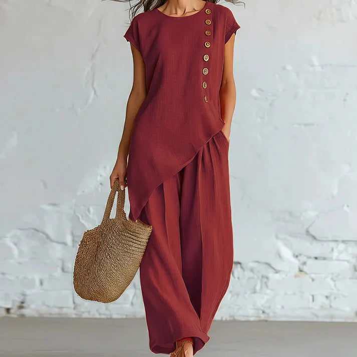 Women's Asymmetrical Hem Two-Piece Set