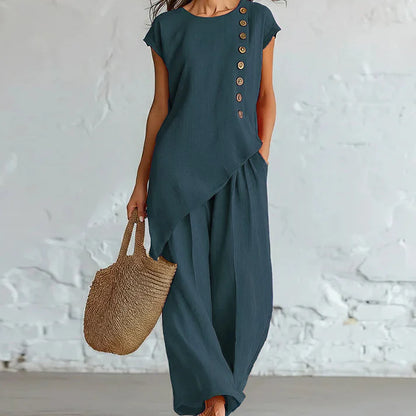 Women's Asymmetrical Hem Two-Piece Set