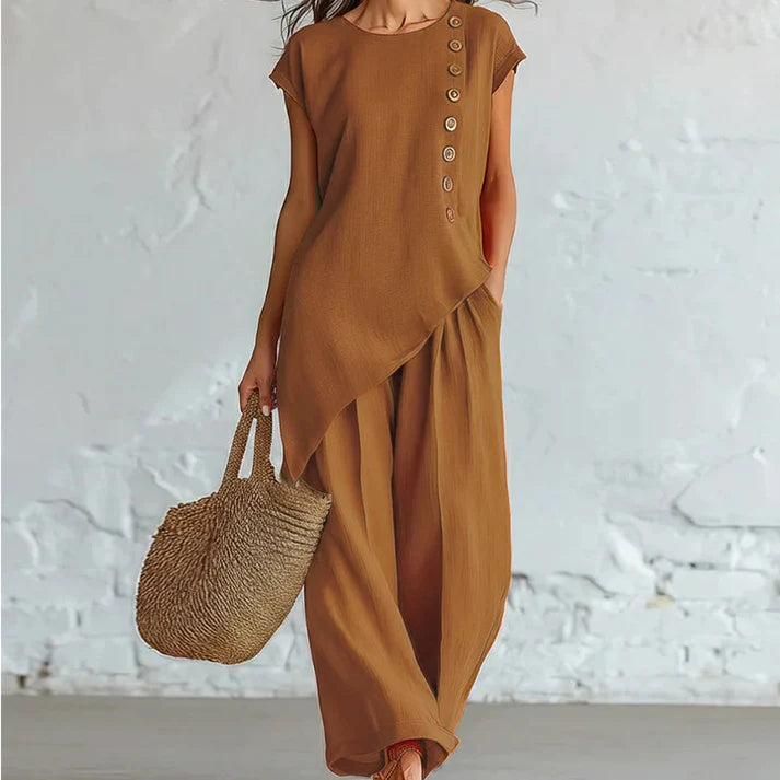 Women's Asymmetrical Hem Two-Piece Set
