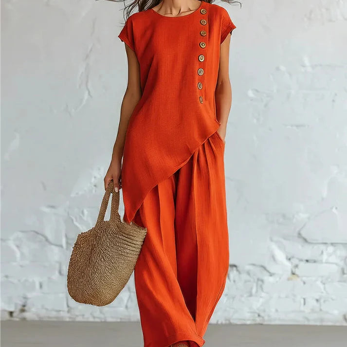 Women's Asymmetrical Hem Two-Piece Set