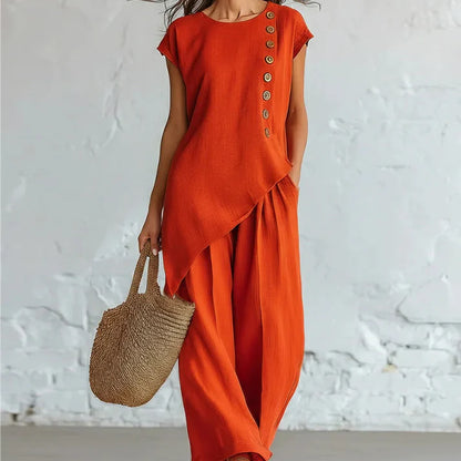 Women's Asymmetrical Hem Two-Piece Set