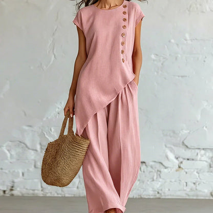 Women's Asymmetrical Hem Two-Piece Set