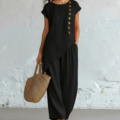 Women's Asymmetrical Hem Two-Piece Set