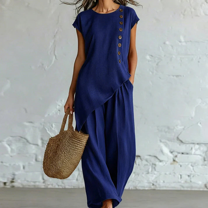 Women's Asymmetrical Hem Two-Piece Set