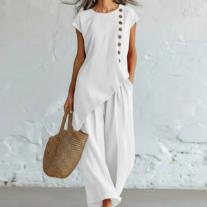 Women's Asymmetrical Hem Two-Piece Set