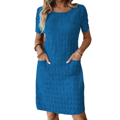 Women's Textured Round Neck Dress
