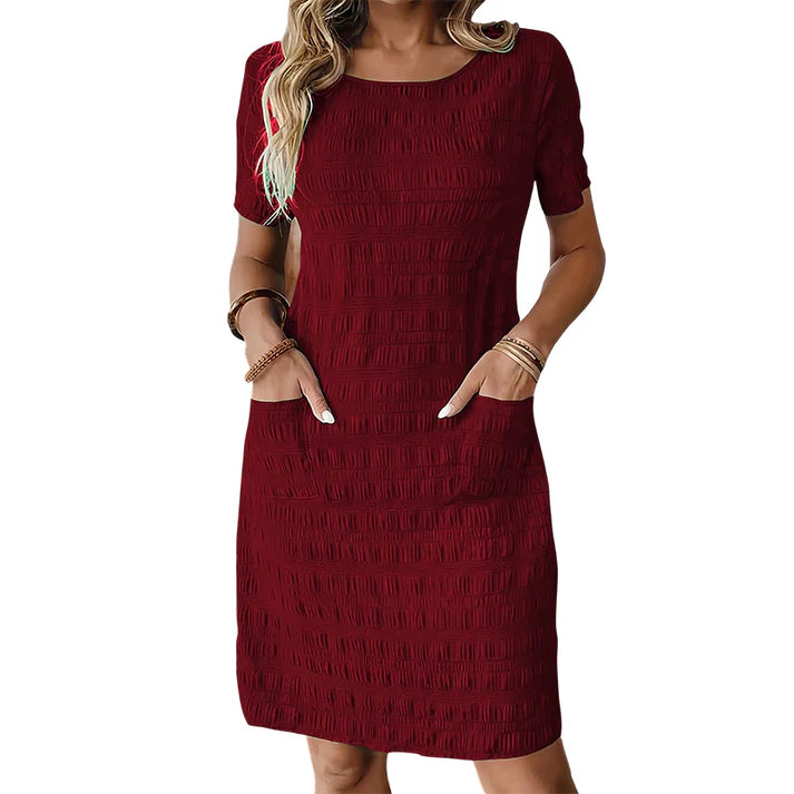 Women's Textured Round Neck Dress