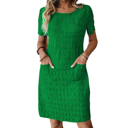 Women's Textured Round Neck Dress