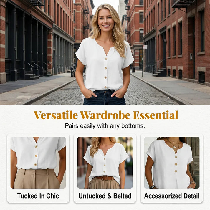 Women's Button Front Casual Blouse