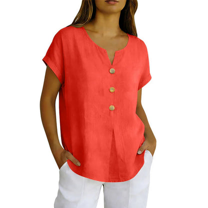 Women's Button Front Casual Blouse