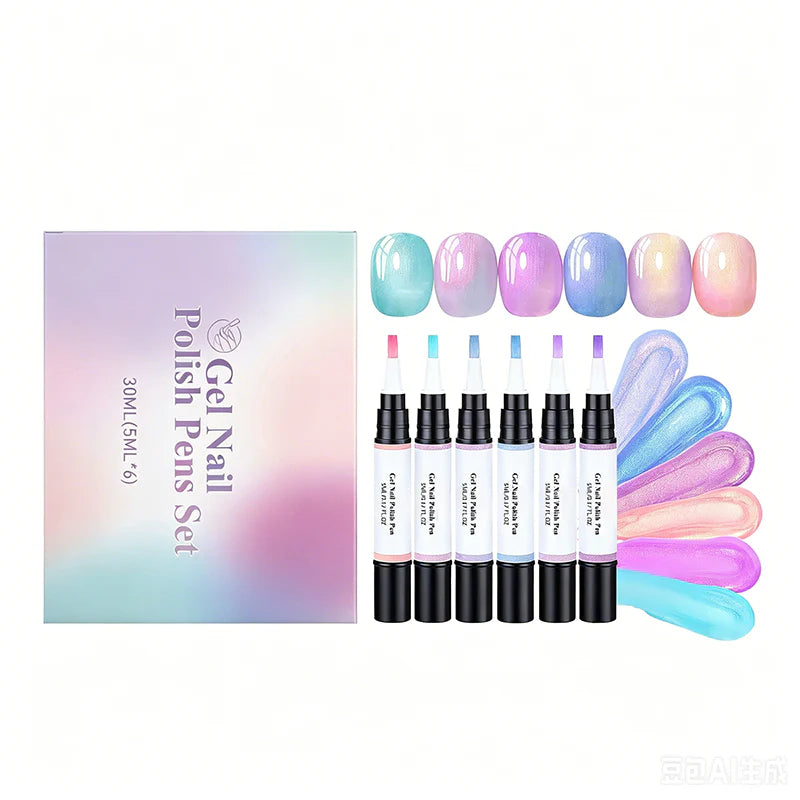 6-Piece Gel Nail Polish Pen Set