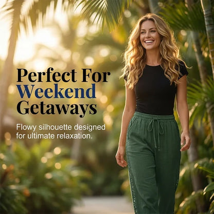 Women’s Lace-Trim Straight-Leg Pants