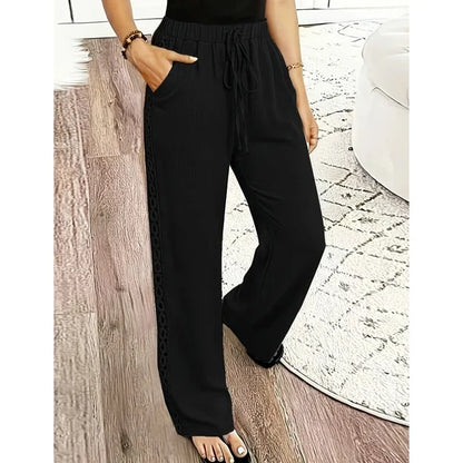 Women’s Lace-Trim Straight-Leg Pants