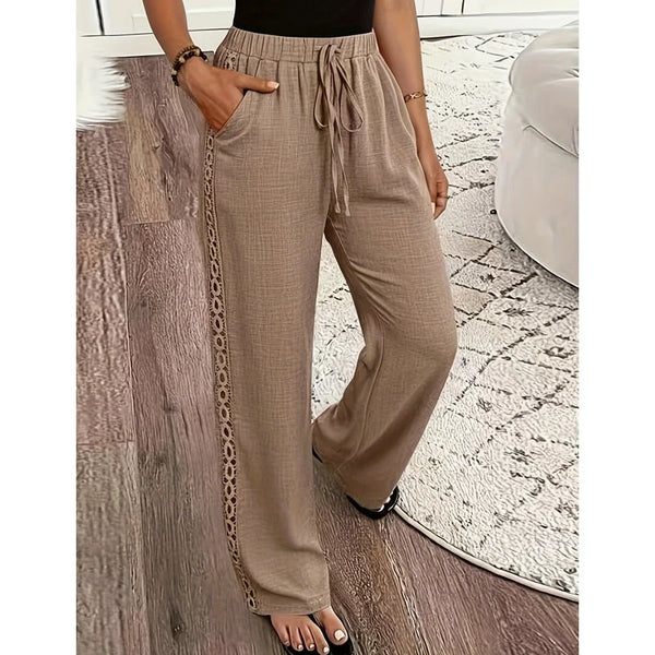 Women’s Lace-Trim Straight-Leg Pants