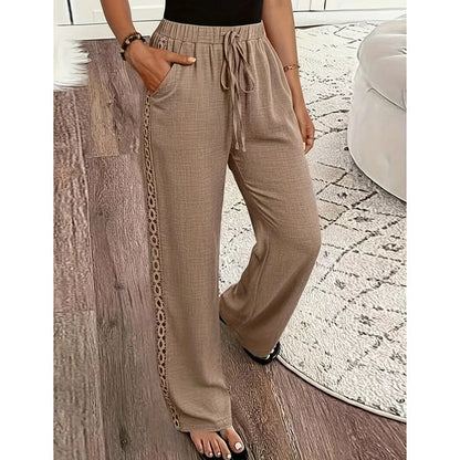 Women’s Lace-Trim Straight-Leg Pants