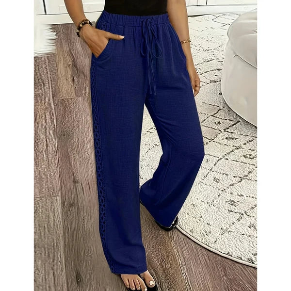 Women’s Lace-Trim Straight-Leg Pants