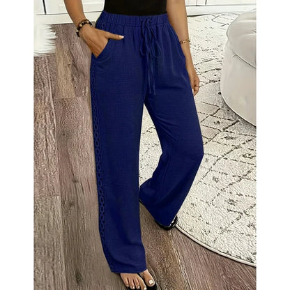 Women’s Lace-Trim Straight-Leg Pants