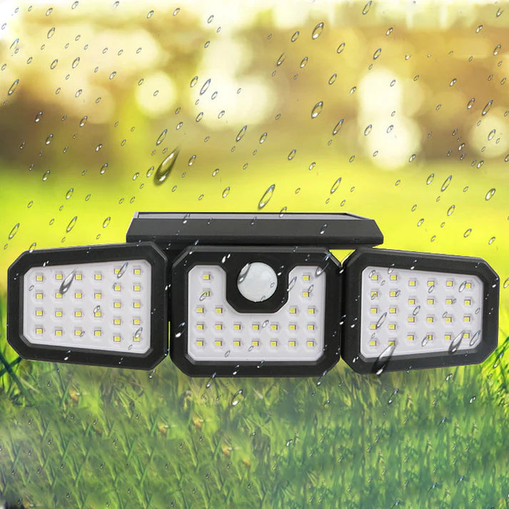 Solar Three-Head Motion Sensor Wall Light
