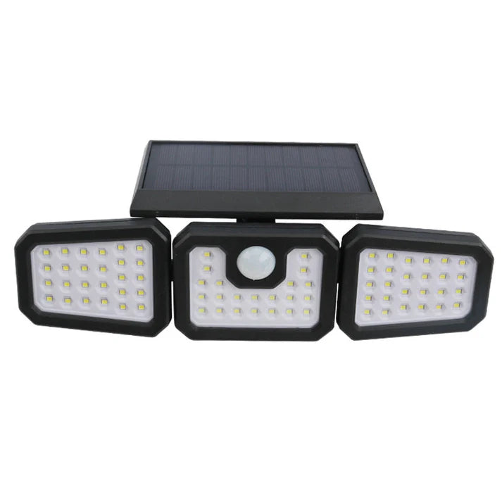 Solar Three-Head Motion Sensor Wall Light