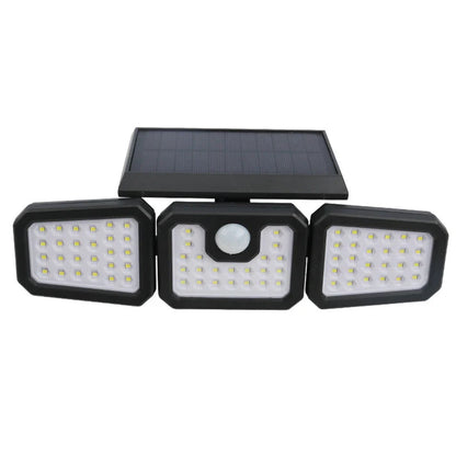 Solar Three-Head Motion Sensor Wall Light