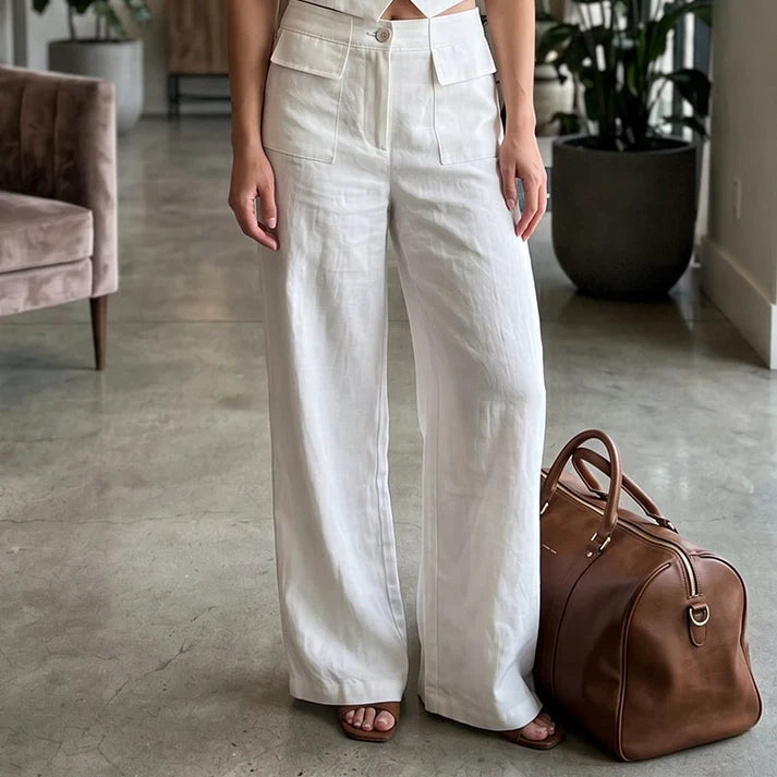 Women's Wide-Leg Pocket Pants