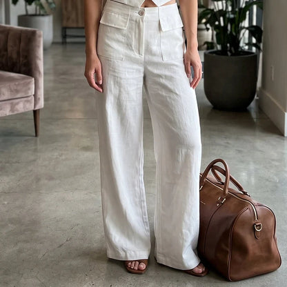 Women's Wide-Leg Pocket Pants