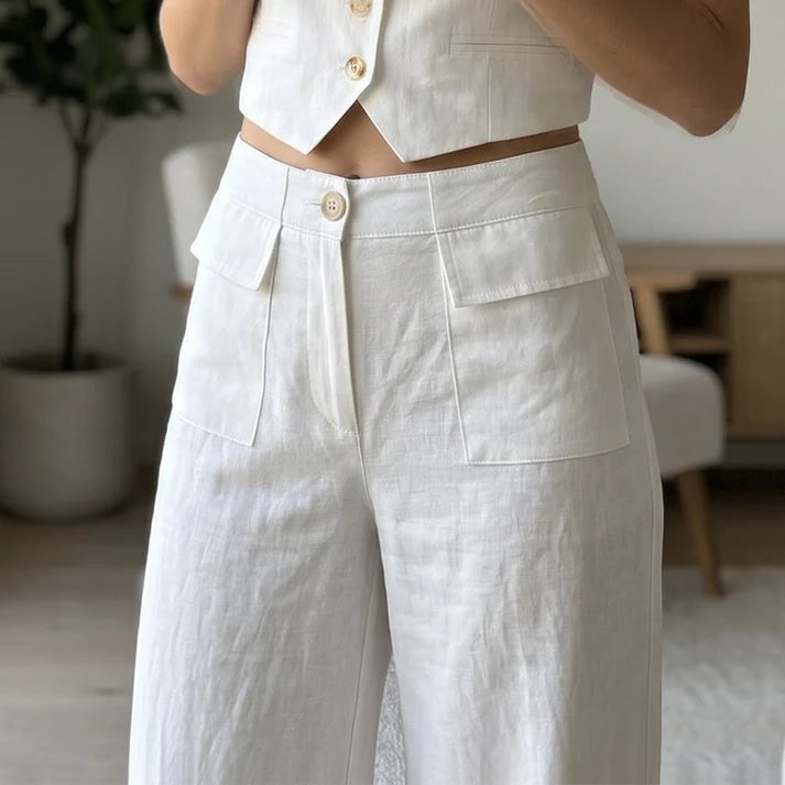Women's Wide-Leg Pocket Pants