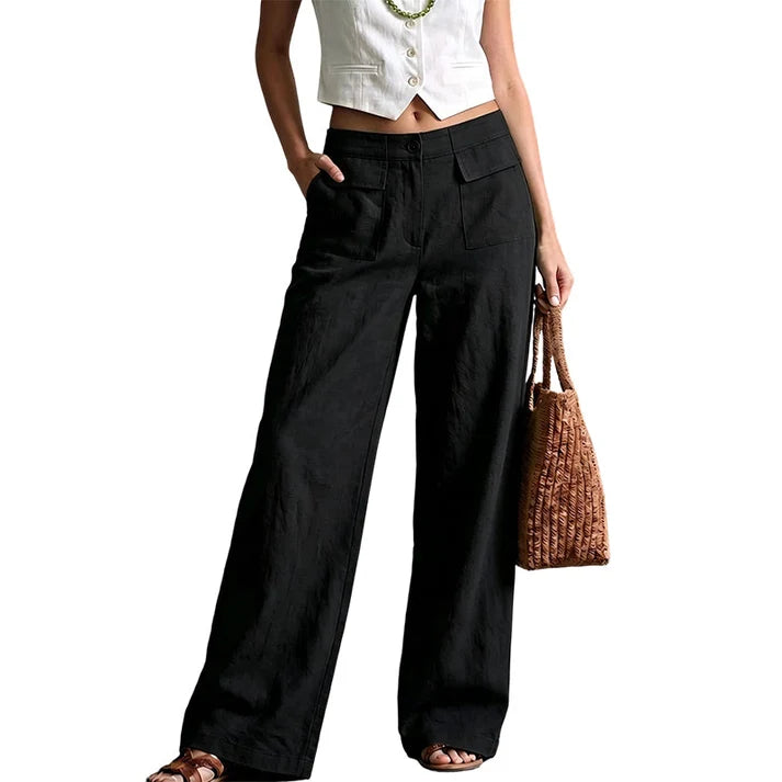Women's Wide-Leg Pocket Pants