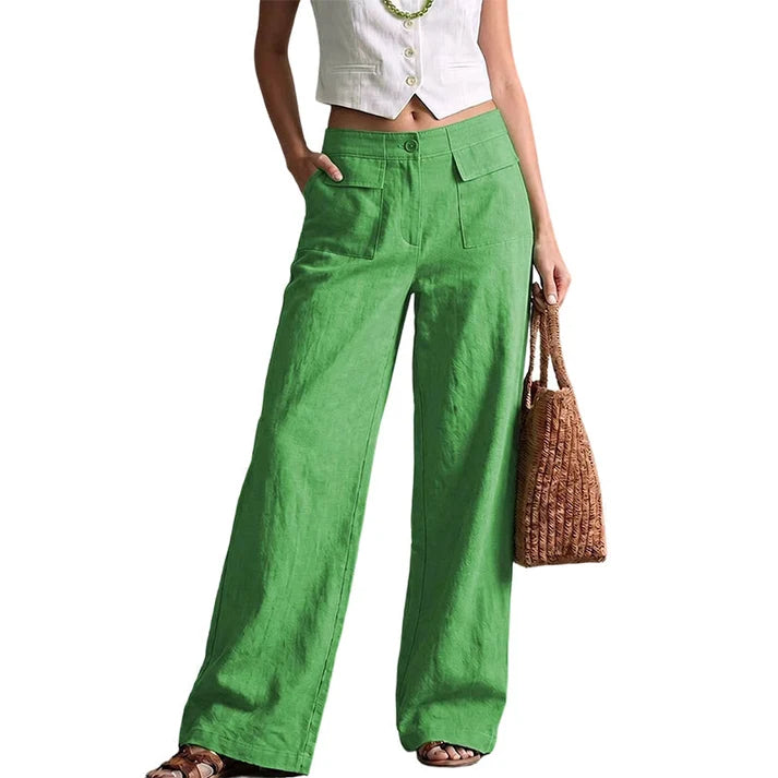 Women's Wide-Leg Pocket Pants