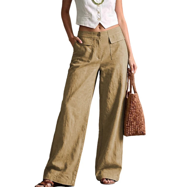 Women's Wide-Leg Pocket Pants